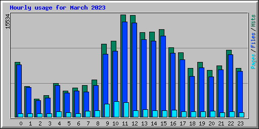 Hourly usage for March 2023