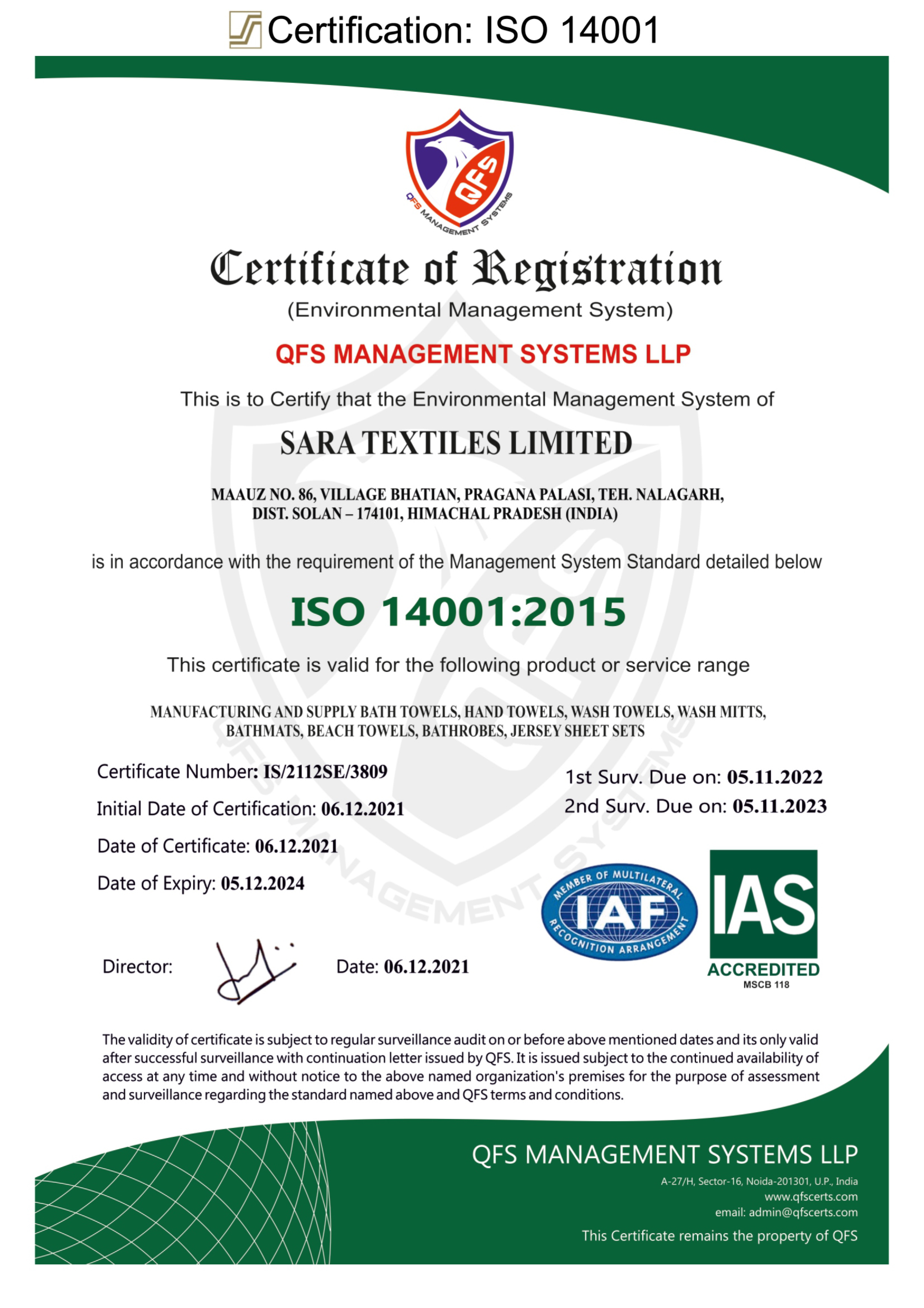 ISO 14001 — Environmental Management